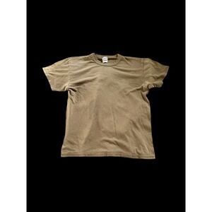 Soffe Military Brown Tshirt Medium Distressed Vintage Stain